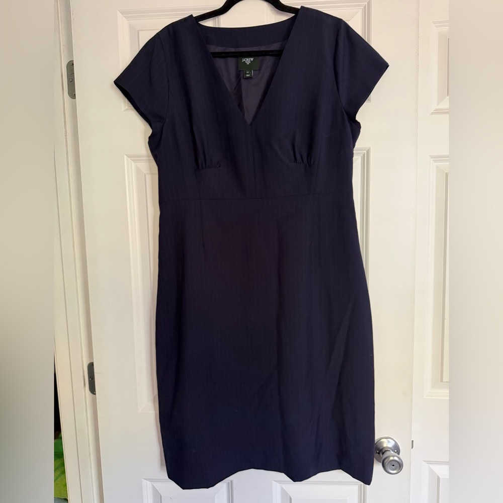 J. Crew Suiting Classic Navy Midi Dress - Picture 6 of 9